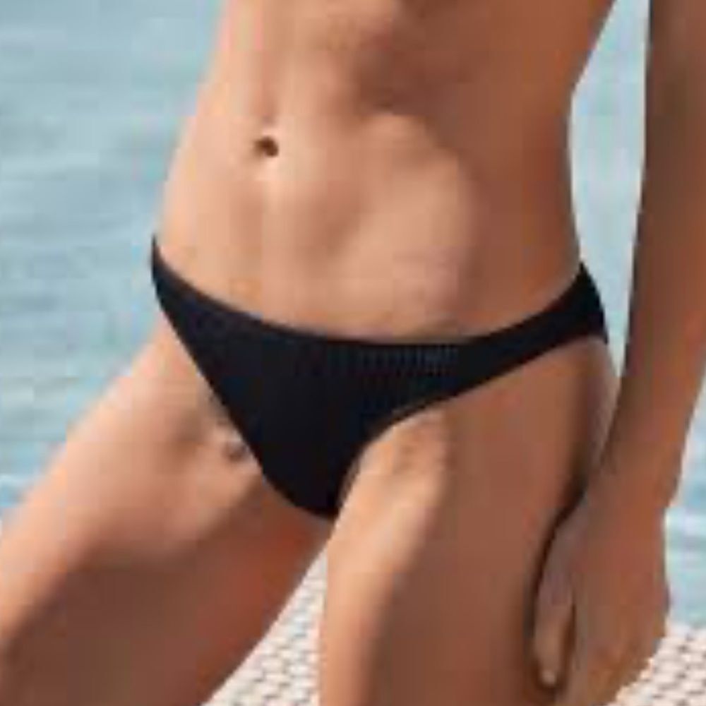 NWT aerie extra large black ribbbed bikini bottom swim